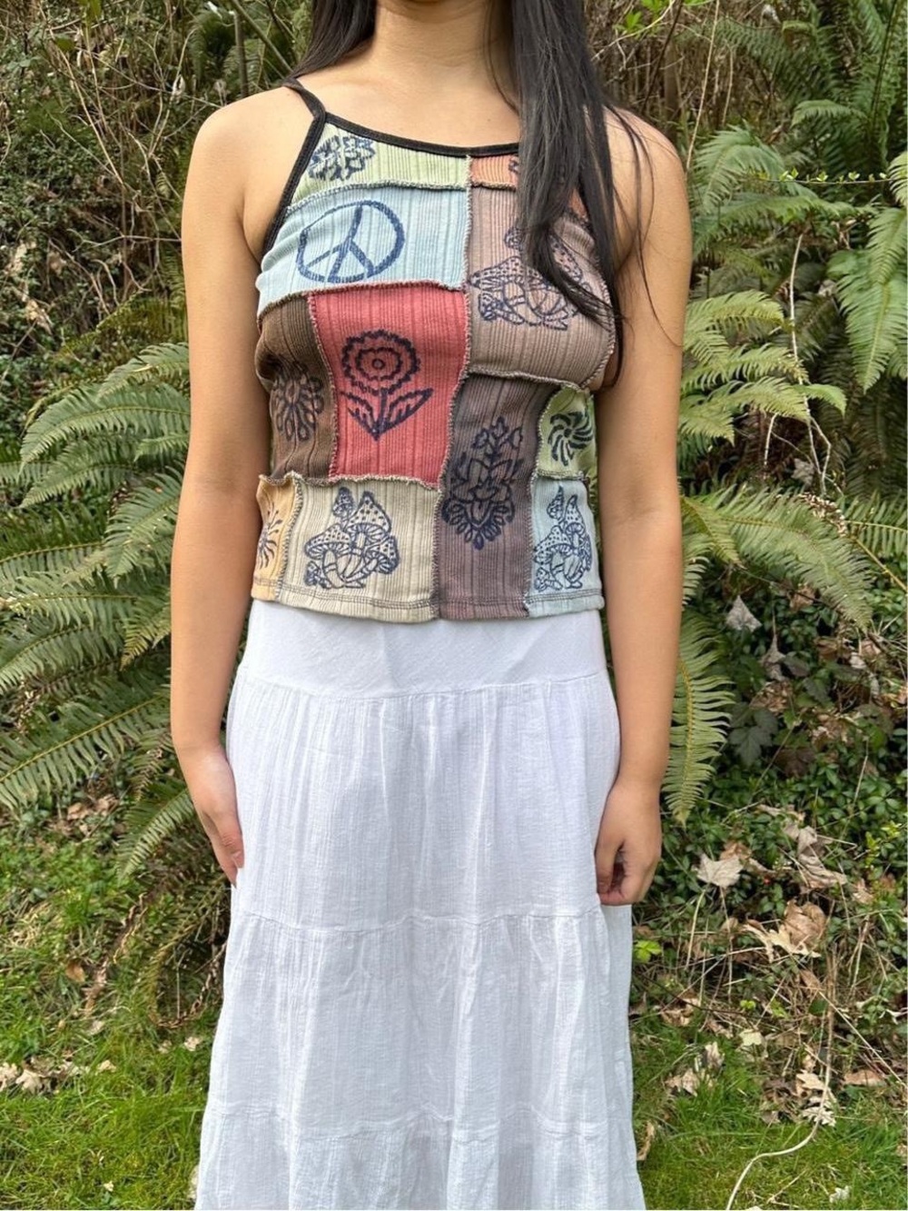 Boho Patchwork Colourful Tank Top Woman’s S/M